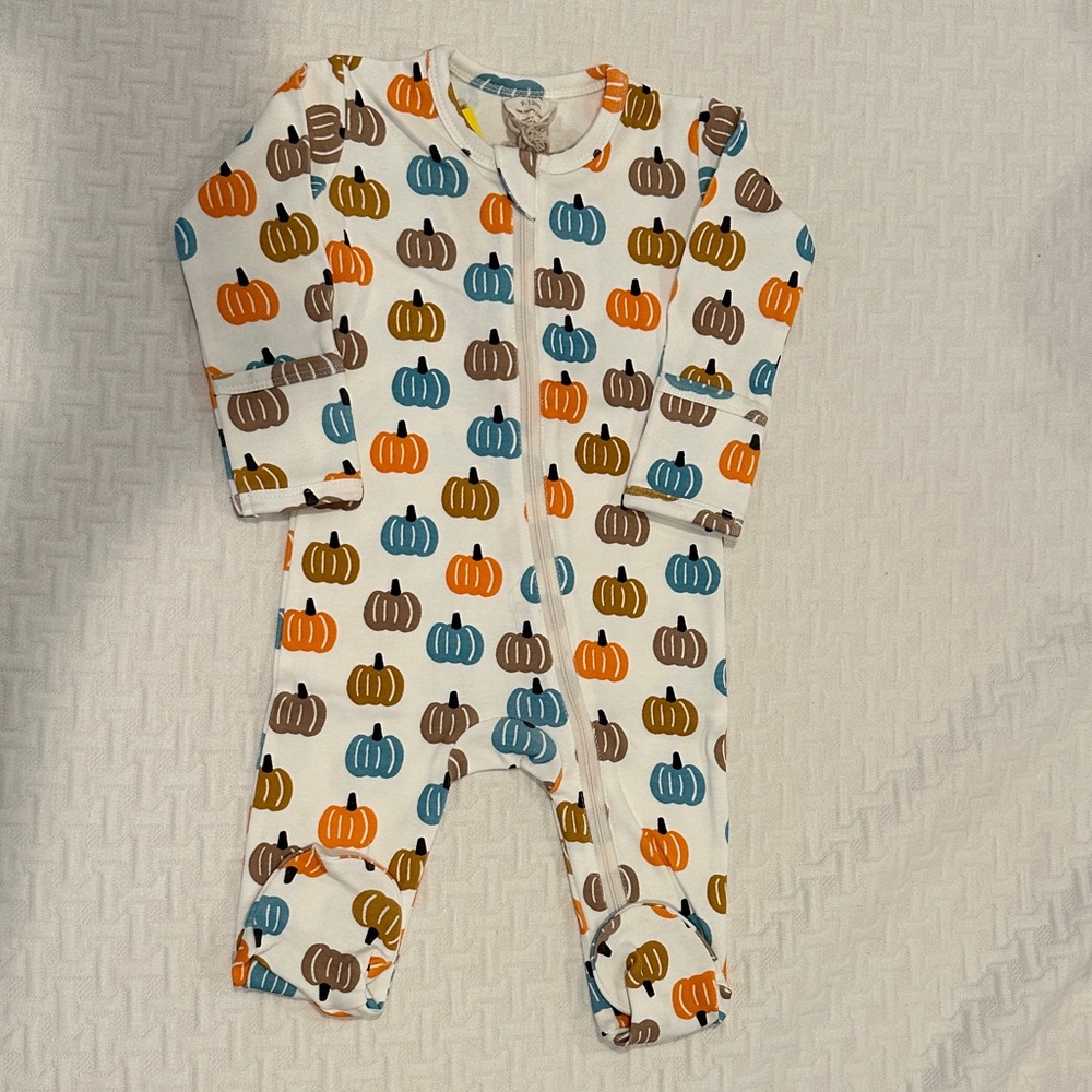 Colorful Pumpkin Print Kids Footie